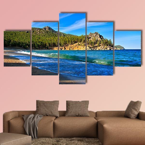 Lake Baikal Russia Canvas Wall Art-5 Star-Gallery Wrap-62" x 32"-Tiaracle