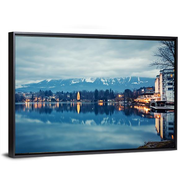 Lake Bled At Dusk Canvas Wall Art-3 Horizontal-Gallery Wrap-25" x 16"-Tiaracle