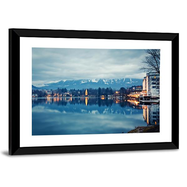 Lake Bled At Dusk Canvas Wall Art-3 Horizontal-Gallery Wrap-25" x 16"-Tiaracle