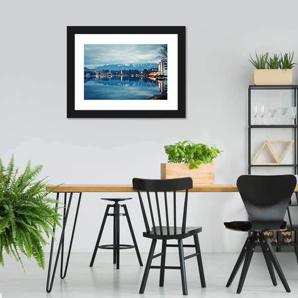 Lake Bled At Dusk Canvas Wall Art-3 Horizontal-Gallery Wrap-25" x 16"-Tiaracle