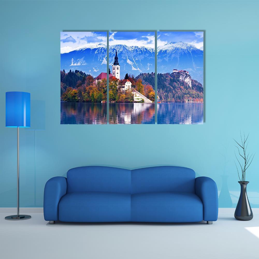 Lake Bled In Slovenia Canvas Wall Art-3 Horizontal-Gallery Wrap-37" x 24"-Tiaracle