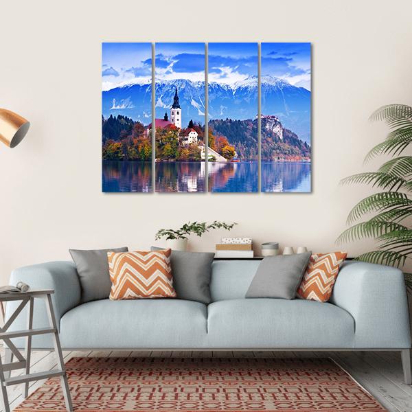 Lake Bled In Slovenia Canvas Wall Art-4 Horizontal-Gallery Wrap-34" x 24"-Tiaracle