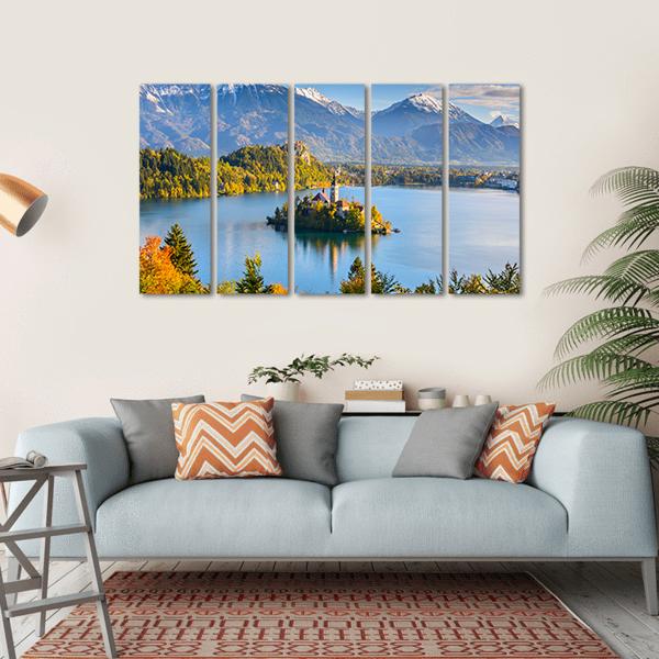 Lake Bled Slovenia Canvas Wall Art-5 Horizontal-Gallery Wrap-22" x 12"-Tiaracle
