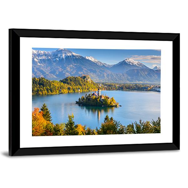 Lake Bled Slovenia Canvas Wall Art-5 Horizontal-Gallery Wrap-22" x 12"-Tiaracle