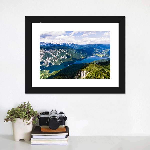 Lake Bohinj Canvas Wall Art-1 Piece-Framed Print-20" x 16"-Tiaracle