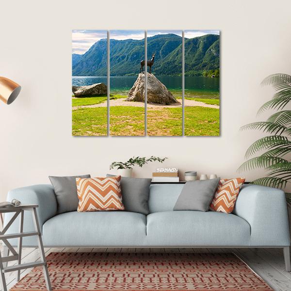 Lake Bohinj In Slovenia Canvas Wall Art-4 Horizontal-Gallery Wrap-34" x 24"-Tiaracle