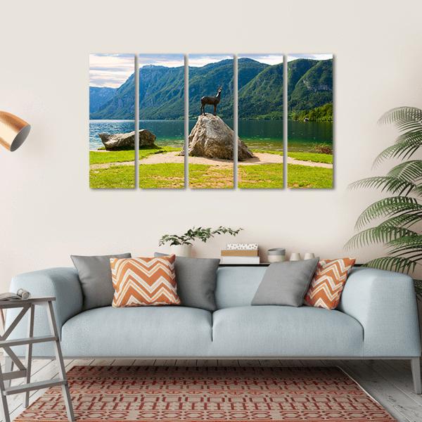 Lake Bohinj In Slovenia Canvas Wall Art-5 Horizontal-Gallery Wrap-22" x 12"-Tiaracle