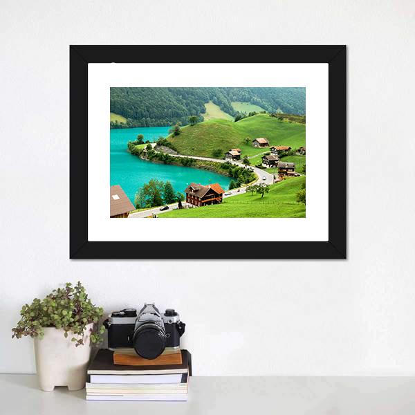 Lake Brienz During Spring Canvas Wall Art-1 Piece-Framed Print-20" x 16"-Tiaracle