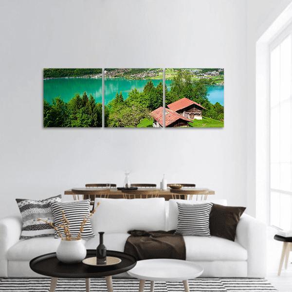 Lake Brienz Switzerland Panoramic Canvas Wall Art-3 Piece-25" x 08"-Tiaracle