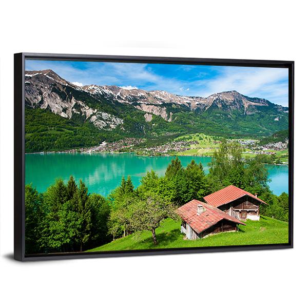Lake Brienz Switzerland Canvas Wall Art-3 Horizontal-Gallery Wrap-25" x 16"-Tiaracle