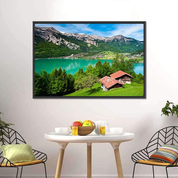 Lake Brienz Switzerland Canvas Wall Art-3 Horizontal-Gallery Wrap-25" x 16"-Tiaracle