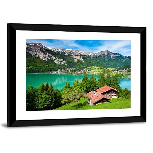Lake Brienz Switzerland Canvas Wall Art-3 Horizontal-Gallery Wrap-25" x 16"-Tiaracle
