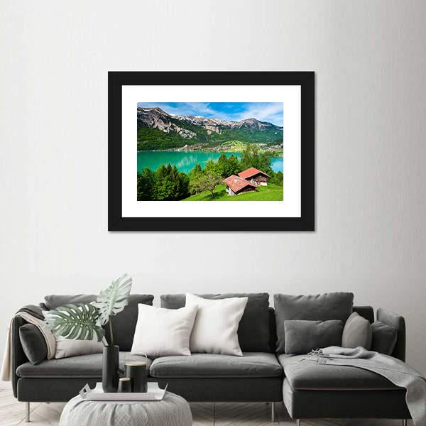 Lake Brienz Switzerland Canvas Wall Art-5 Horizontal-Gallery Wrap-22" x 12"-Tiaracle