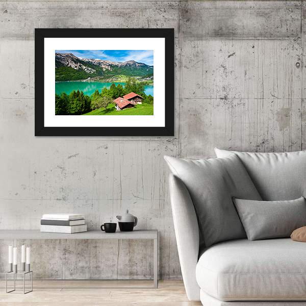 Lake Brienz Switzerland Canvas Wall Art-5 Horizontal-Gallery Wrap-22" x 12"-Tiaracle