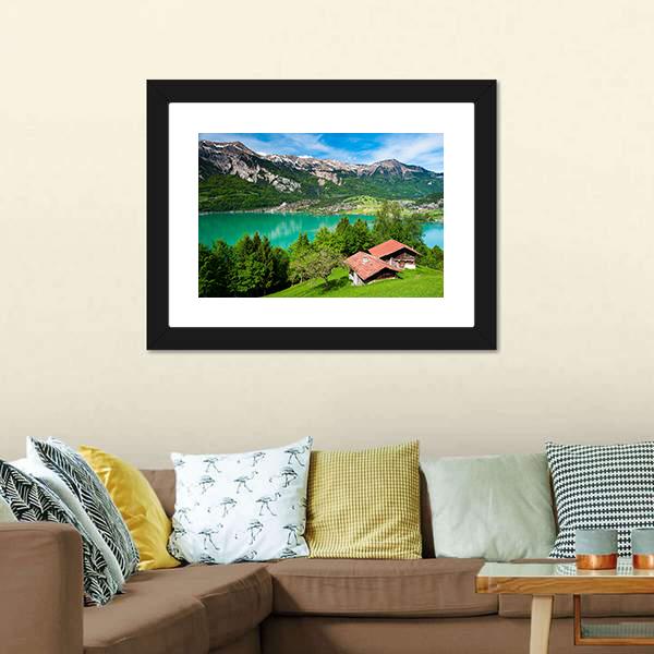 Lake Brienz Switzerland Canvas Wall Art-3 Horizontal-Gallery Wrap-25" x 16"-Tiaracle