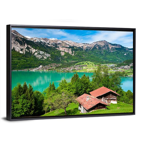 Lake Brienz Switzerland Canvas Wall Art-5 Horizontal-Gallery Wrap-22" x 12"-Tiaracle