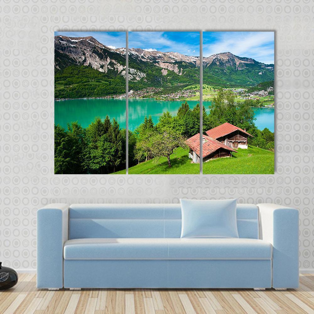 Lake Brienz Switzerland Canvas Wall Art-3 Horizontal-Gallery Wrap-37" x 24"-Tiaracle
