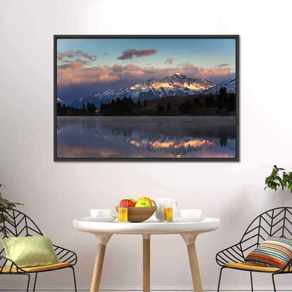 Lake Camp New Zealand Canvas Wall Art-3 Horizontal-Gallery Wrap-25" x 16"-Tiaracle