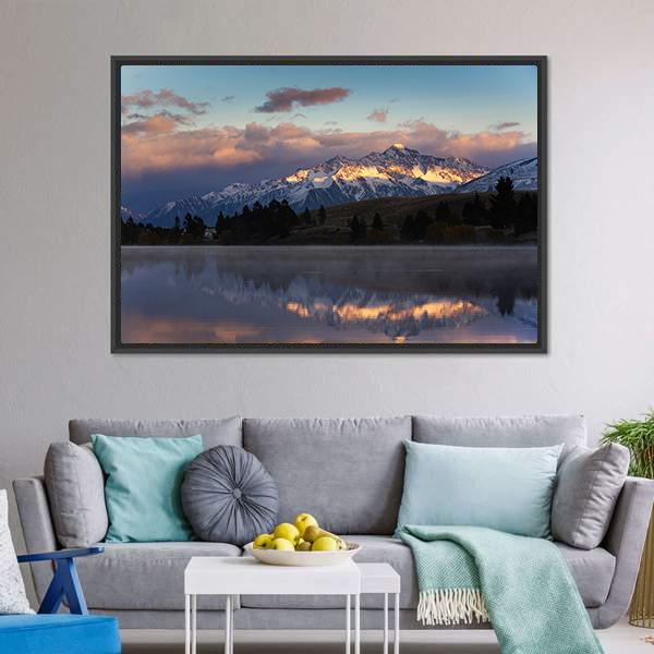 Lake Camp New Zealand Canvas Wall Art-3 Horizontal-Gallery Wrap-25" x 16"-Tiaracle