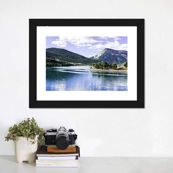 Lake Castillon France Canvas Wall Art-1 Piece-Framed Print-20" x 16"-Tiaracle