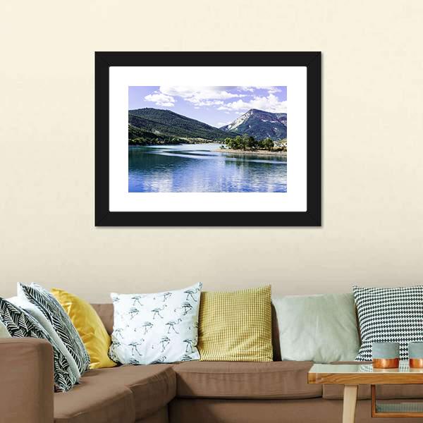 Lake Castillon France Canvas Wall Art-5 Horizontal-Gallery Wrap-22" x 12"-Tiaracle