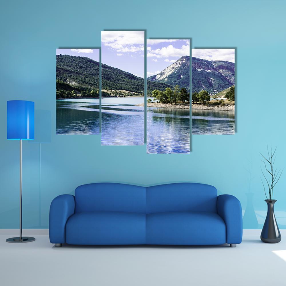 Lake Castillon France Canvas Wall Art-4 Pop-Gallery Wrap-50" x 32"-Tiaracle