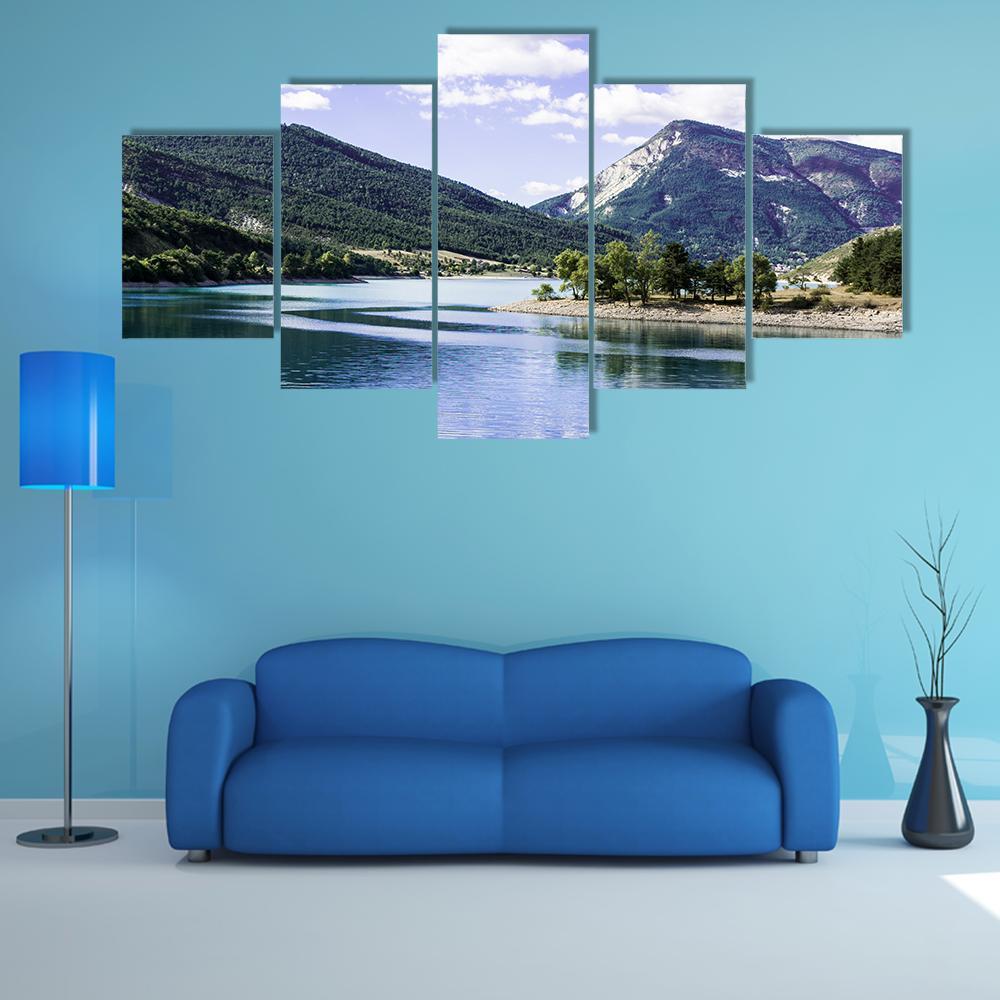 Lake Castillon France Canvas Wall Art-5 Star-Gallery Wrap-62" x 32"-Tiaracle
