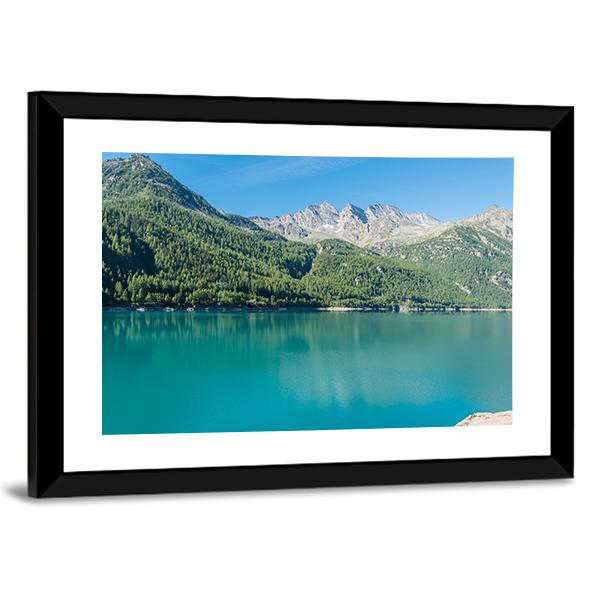 Lake Ceresole Canvas Wall Art-3 Horizontal-Gallery Wrap-25" x 16"-Tiaracle