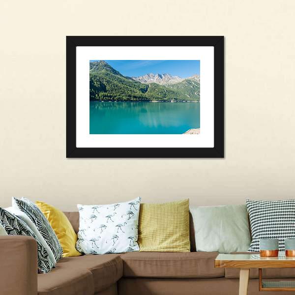 Lake Ceresole Canvas Wall Art-3 Horizontal-Gallery Wrap-25" x 16"-Tiaracle