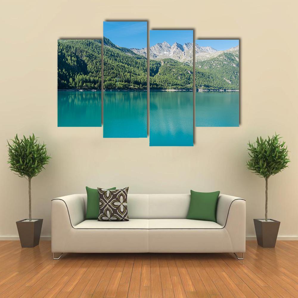 Lake Ceresole Canvas Wall Art-4 Pop-Gallery Wrap-50" x 32"-Tiaracle