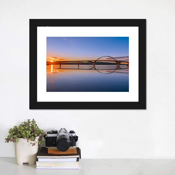 Lake Champlain Across Bridge Canvas Wall Art-1 Piece-Framed Print-20" x 16"-Tiaracle
