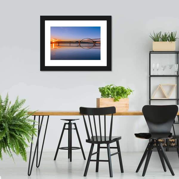Lake Champlain Across Bridge Canvas Wall Art-3 Horizontal-Gallery Wrap-25" x 16"-Tiaracle
