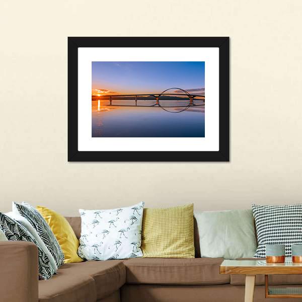 Lake Champlain Across Bridge Canvas Wall Art-3 Horizontal-Gallery Wrap-25" x 16"-Tiaracle