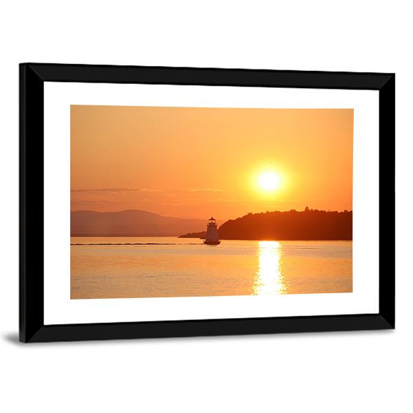 Lake Champlain At Sunset Canvas Wall Art-3 Horizontal-Gallery Wrap-25" x 16"-Tiaracle