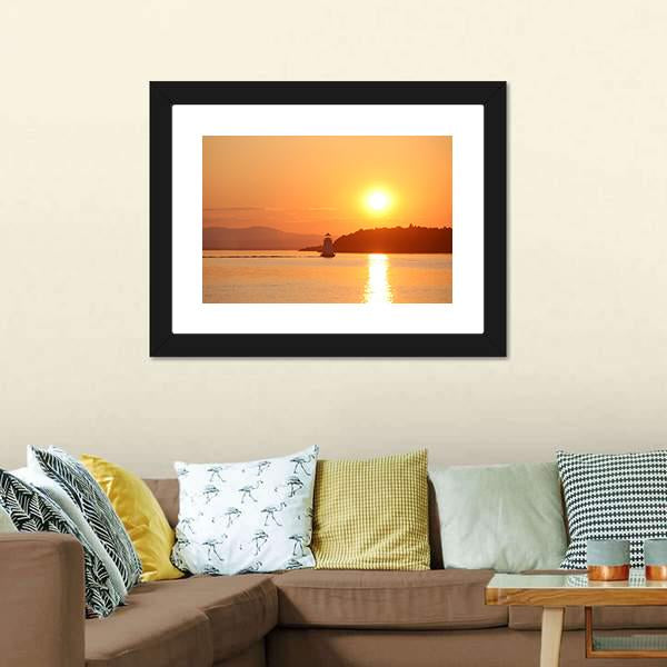 Lake Champlain At Sunset Canvas Wall Art-3 Horizontal-Gallery Wrap-25" x 16"-Tiaracle