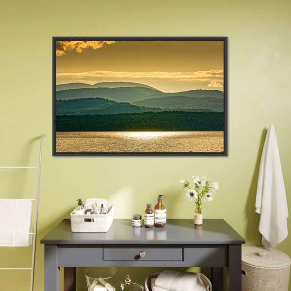 Lake Champlain Canvas Wall Art-1 Piece-Floating Frame-24&quot; x 16&quot;-Tiaracle