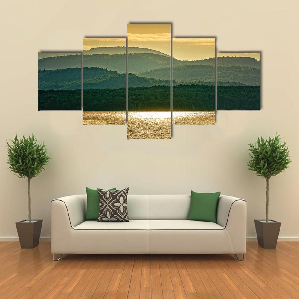 Lake Champlain Canvas Wall Art-5 Star-Gallery Wrap-62&quot; x 32&quot;-Tiaracle