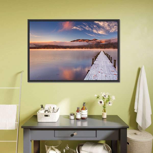 Lake Chuzenji Japan Canvas Wall Art-1 Piece-Floating Frame-24" x 16"-Tiaracle