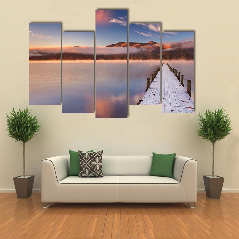 Lake Chuzenji Japan Canvas Wall Art-5 Pop-Gallery Wrap-47" x 32"-Tiaracle