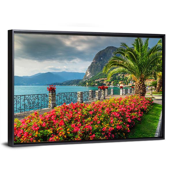 Lake Como In Italy Canvas Wall Art-3 Horizontal-Gallery Wrap-25" x 16"-Tiaracle