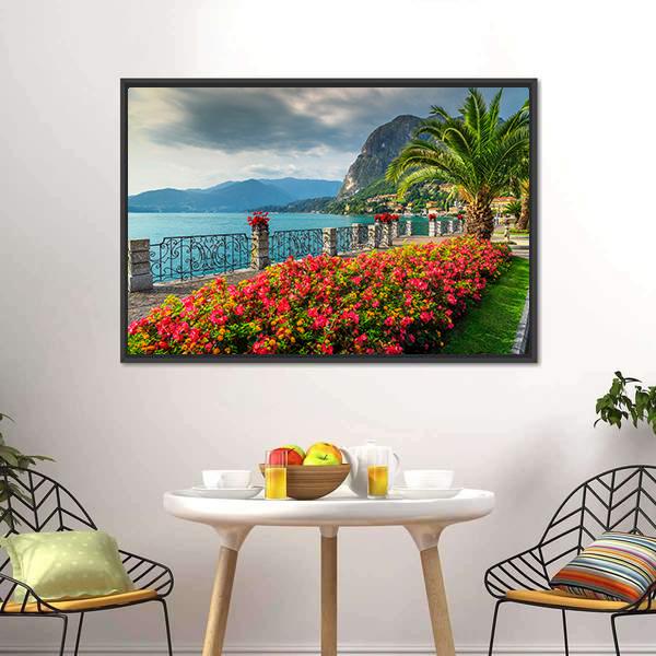 Lake Como In Italy Canvas Wall Art-3 Horizontal-Gallery Wrap-25" x 16"-Tiaracle
