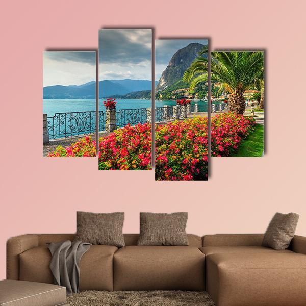 Lake Como In Italy Canvas Wall Art-4 Pop-Gallery Wrap-50&quot; x 32&quot;-Tiaracle