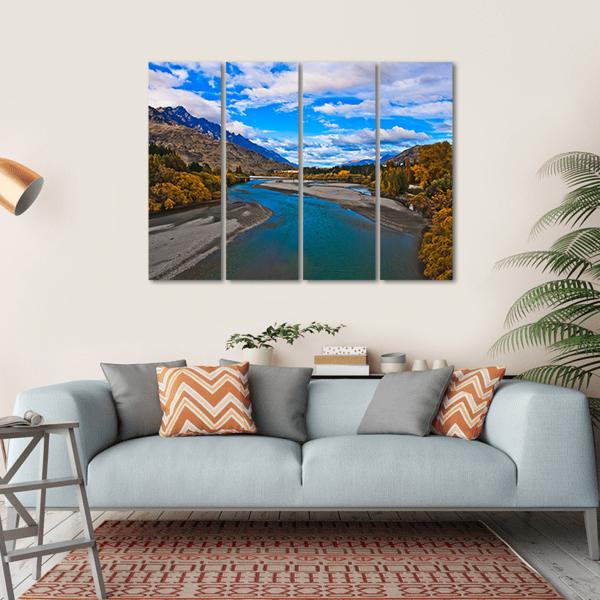 Lake Dunstan Canvas Wall Art-4 Horizontal-Gallery Wrap-34" x 24"-Tiaracle