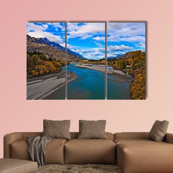 Lake Dunstan Canvas Wall Art-3 Horizontal-Gallery Wrap-37" x 24"-Tiaracle