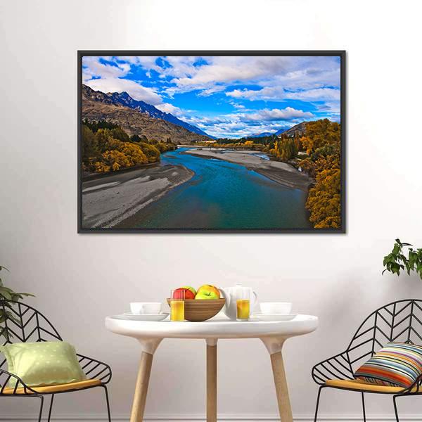 Lake Dunstan Canvas Wall Art-1 Piece-Floating Frame-24" x 16"-Tiaracle