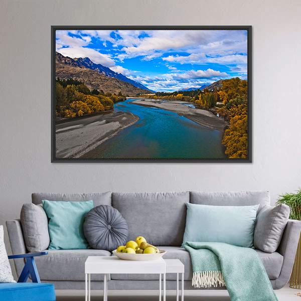 Lake Dunstan Canvas Wall Art-3 Horizontal-Gallery Wrap-25" x 16"-Tiaracle