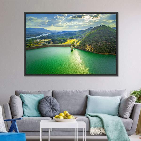 Lake Eildon At Sunset Canvas Wall Art-3 Horizontal-Gallery Wrap-25" x 16"-Tiaracle