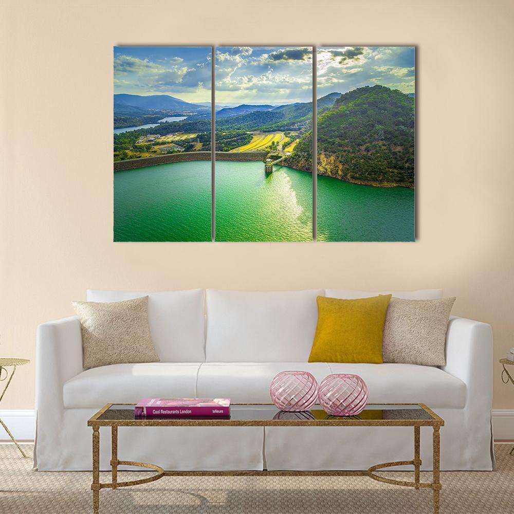 Lake Eildon At Sunset Canvas Wall Art-3 Horizontal-Gallery Wrap-37" x 24"-Tiaracle