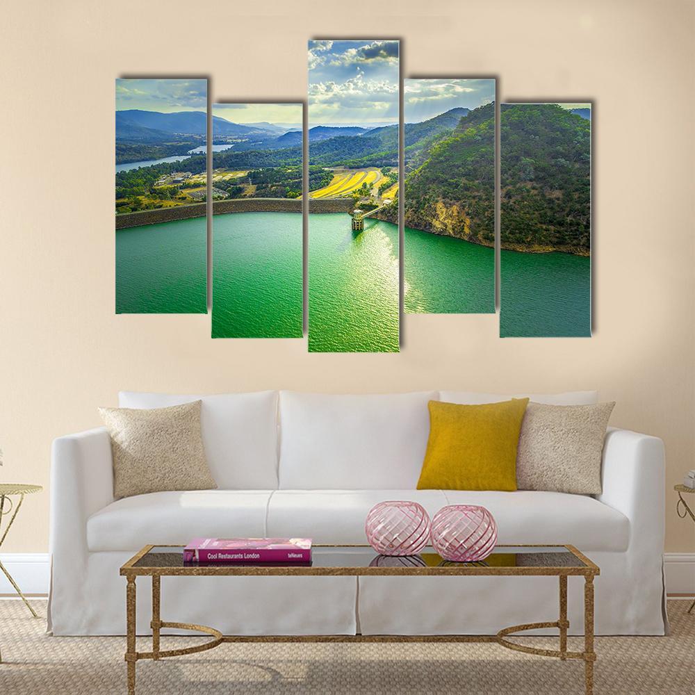 Lake Eildon At Sunset Canvas Wall Art-5 Pop-Gallery Wrap-47" x 32"-Tiaracle