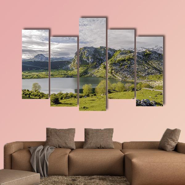 Lake Enol Canvas Wall Art-5 Pop-Gallery Wrap-47" x 32"-Tiaracle